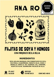 Fajitas de soya y hongos con frijoles de olla (CONGELADO)  - Ana Ro 