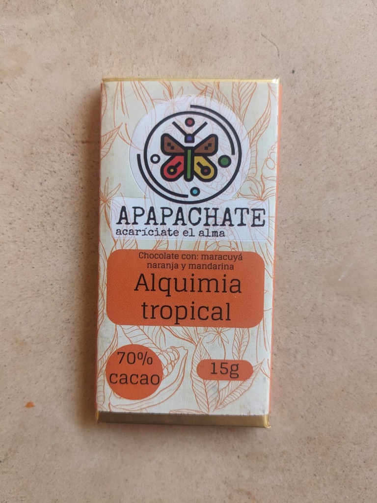 Chocolate bar with Passion Fruit, Orange and Tangerine 60% Cacao (15 g)