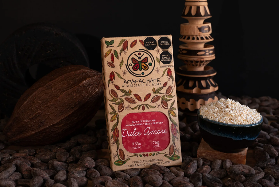 Chocolate bar with cranberries, oat milk and hemp seeds 75% cocoa (15g)