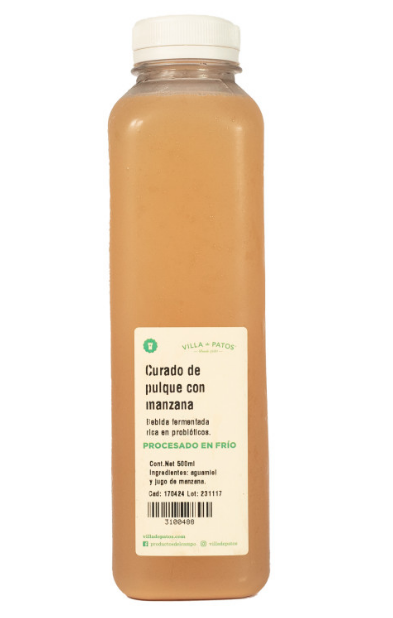 Curado de pulque con Manzana 500 ml (4% Alc. Vol)