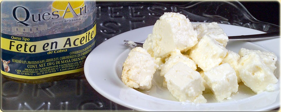 Feta in Olive Oil + spices - Goat Cheese (150 gr / 0.33lbs)