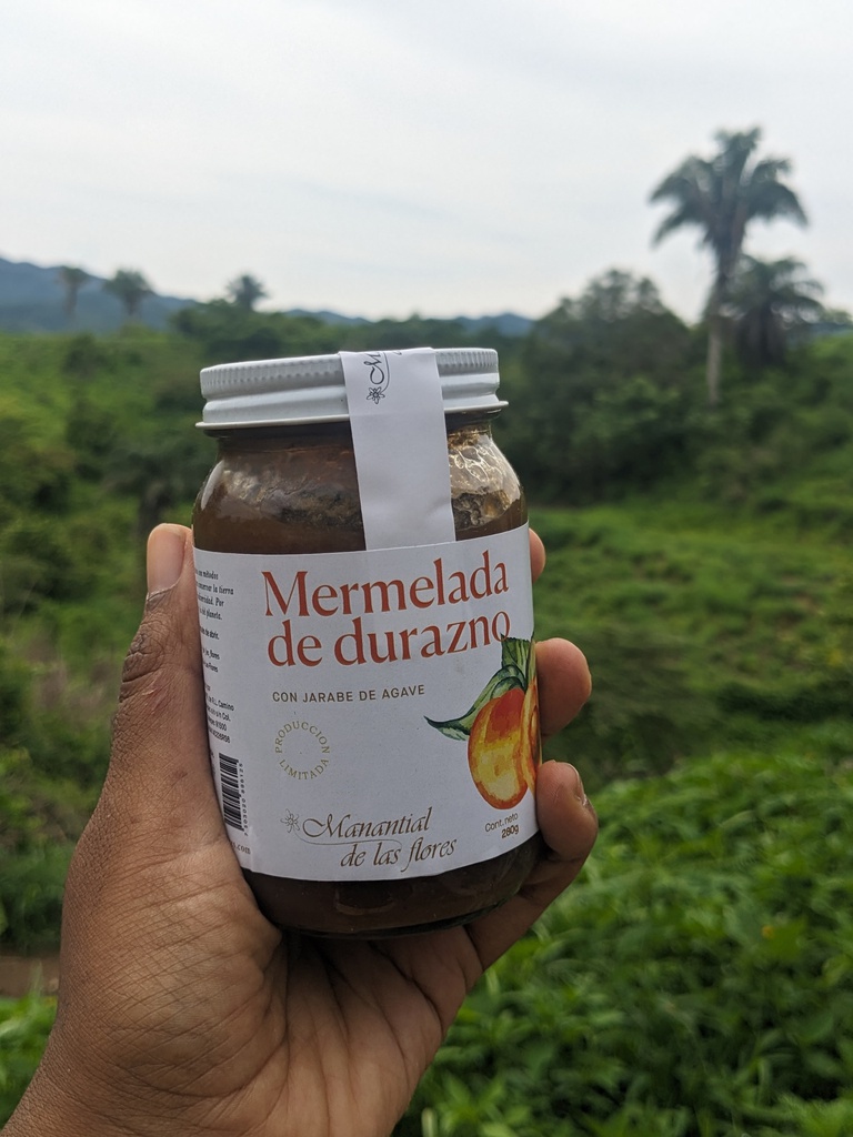 Mermelada de durazno y miel de agave - (275 gr / 0.60lbs) -Manantial de las Flores